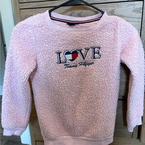 Tommy Hilfiger Girls Size 6 Pink Sherpa Fleece Pullover Cozy Sweater